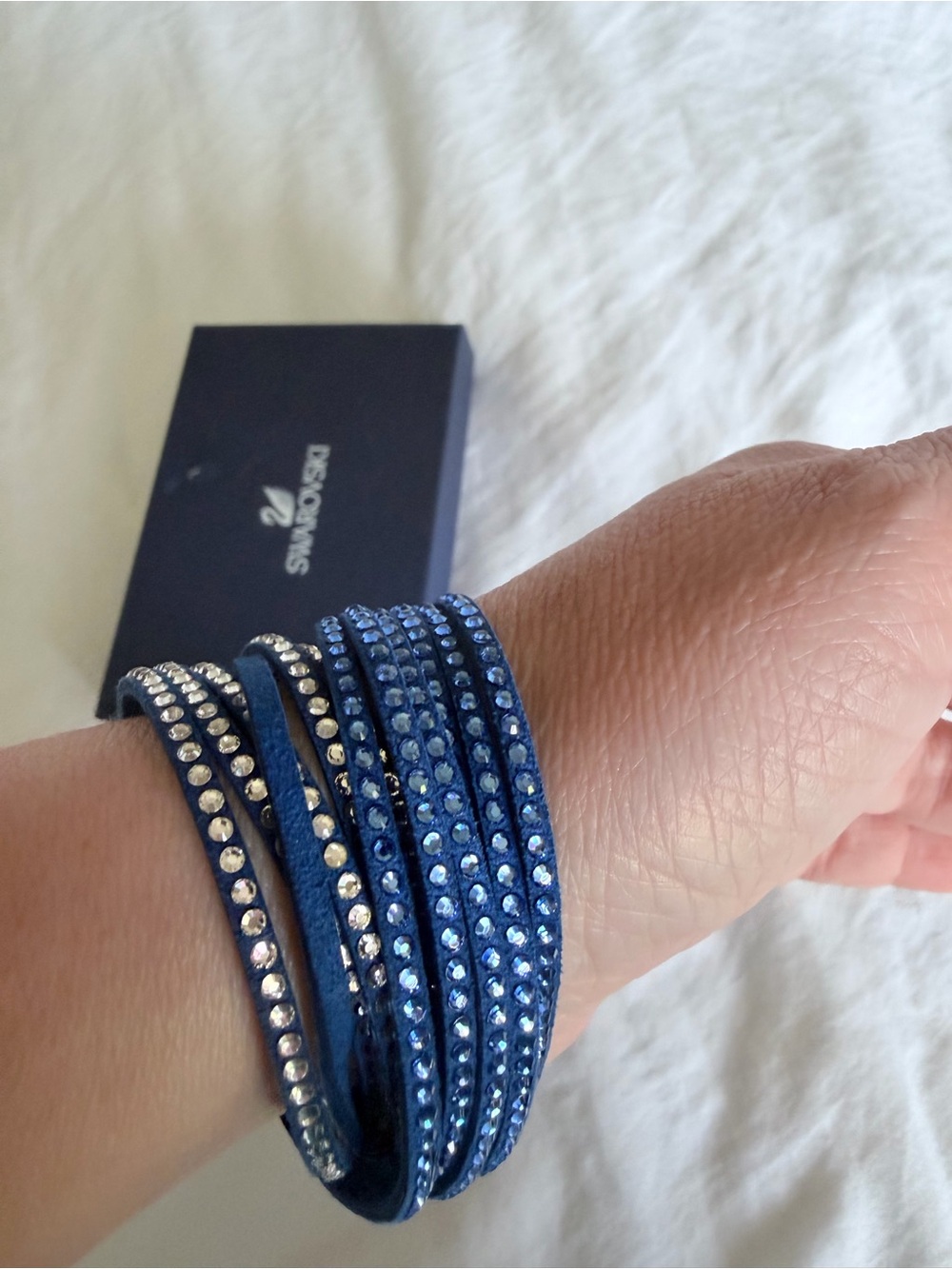 Swarovski Blue Crystal Wrap Bracelet - Picture 11 of 11